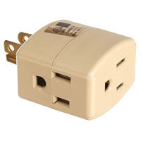 CUBE TAP 3-OUTLET 3WIRE IVORY