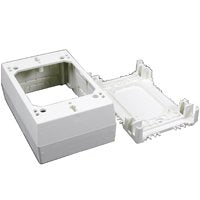 Wiremold NM NM35 Outlet Box, 0 -Knockout, Plastic, Ivory, Wall Mounting