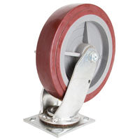 ProSource JC-P08 Swivel Caster, 8 in Dia Wheel, 2 in W Wheel, PU Wheel, Gray, 750 lb, Steel Housing Material