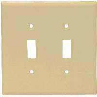 WALL PLATE TOGGLE 2GANG IVORY