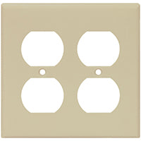 WALL PLATE 2GANG DPLX RECPT IV