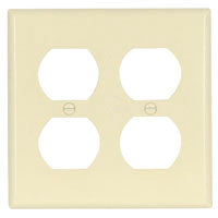 Eaton Wiring Devices 2150LA-BOX Receptacle Wallplate, 4-1/2 in L, 4-9/16 in W, 2 -Gang, Thermoset, Light Almond