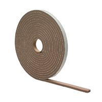 M-D 02816 Foam Tape, 1/2 in W, 17 ft L, 1/4 in Thick, PVC, Brown