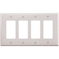 WALL PLATE 4 GANG DECR MID WHT