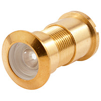 Defender Security U 9896 Door Viewer, 130 deg Viewing, 1-3/4 to 2-3/8 in Thick Door, Brass, Brass