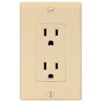 Eaton Wiring Devices C1507V Duplex Receptacle, 2 -Pole, 15 A, 125 V, NEMA: 5-15R, Ivory