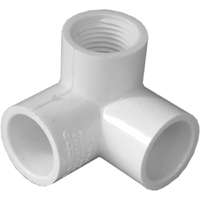 LASCO 414005BC Side Outlet Pipe Elbow, 1/2 in, Slip x FPT, 90 deg Angle, PVC, White, SCH 40 Schedule, 360 psi Pressure