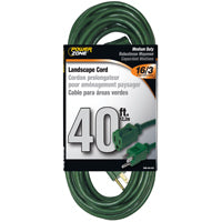 PowerZone Extension Cord, 16 AWG Cable, 40 ft L, 13 A, 125 V, Green