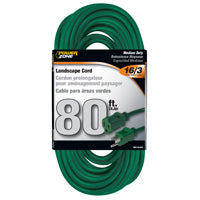 PowerZone Extension Cord, 16 AWG Cable, 80 ft L, 10 A, 125 V, Green