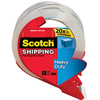 Scotch 3850S-RD Packaging Tape, 38.2 yd L, 1.88 in W, Polypropylene Backing, Clear