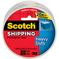 Scotch 3850 Packaging Tape, 54.6 yd L, 1.88 in W, Polypropylene Backing, Clear