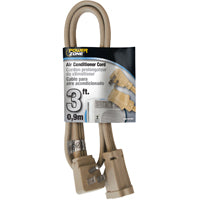 PowerZone OR681503 Extension Cord, SPT-3, Vinyl, Beige, For: Air conditioner and Appliances