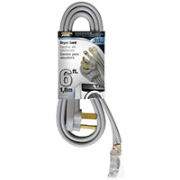 PowerZone Power Supply Dryer Cord, 10 AWG Cable, 6 ft L, 30 A, 250 V, Gray