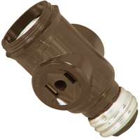 Eaton Wiring Devices BP715B Adapter with Keyless Switch, 660 W, 2-Outlet, Brown