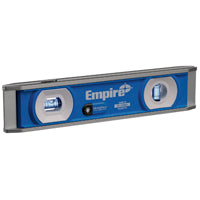 Empire True Blue e95 UltraView Series EM95.10 Magnetic Torpedo Level, 9 in L, 2-Vial, Magnetic, Aluminum, Blue