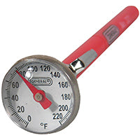 GENERAL 321 Stem Thermometer, 0 to 220 deg F, Analog Display