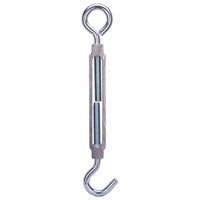 ProSource LR340 Turnbuckle, 1/2 in Thread, Hook, Eye, 17 in L Take-Up, Aluminum