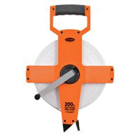 KESON OTR18200 Tape Measure, 200 ft L Blade, 3/8 in W Blade, Fiberglass Blade, ABS Case, Pumpkin Case