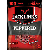 Jack Link's 10000008421 Beef Jerky, Peppered Flavor, 1.25 oz Pouch