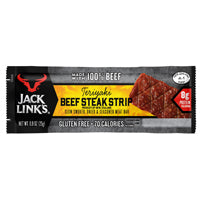 Jack Link's 10000021185 Beef Steak Strip, Teriyaki Flavor, 0.9 oz Pack