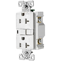 Eaton Wiring Devices TRAFCI20W AFCI Receptacle, 2 -Pole, 20 A, 125 V, Back, Side Wiring, NEMA: 5-20R, White