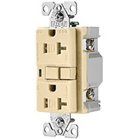 Eaton Wiring Devices TRAFCI20V AFCI Receptacle, 2 -Pole, 20 A, 125 V, Back, Side Wiring, NEMA: 5-20R, Ivory