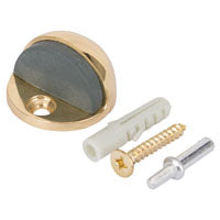 Prosource HR2006PB-PS Door Stop, 1-3/4 in Dia Base, 1-3/4 in Dia Base x 1-5/64 in H Projection, Brass