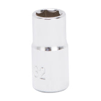 Vulcan MT6482665 Drive Socket, 9/32 in Socket, 1/4 in Drive, 6-Point, Chrome Vanadium Steel, Chrome