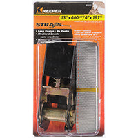 KEEPER 89512 Tie-Down Strap, 1 in W, 13 ft L, Gray, 400 lb Working Load, Loop End