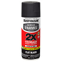 RUST-OLEUM AUTOMOTIVE 271918 Acrylic Enamel, Flat, Black, 12 oz, Can