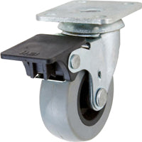 Shepherd Hardware G1 Series 3542 Swivel Caster with Brake, 2 in Dia Wheel, TPU Wheel, Gray, 88 lb