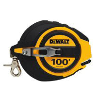 DeWALT DWHT34036L Tape Measure, 100 ft L Blade, 3/8 in W Blade, Steel Blade, ABS Case, Black/Yellow Case