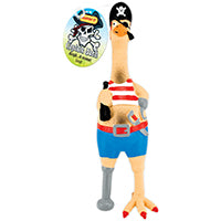 RUFFIN'IT 80528-1 Dog Toy, S, Captain Jack Chicken, Rubber