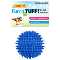 RUFFIN'IT 80610 Dog Toy, Squeaker Toy, Blue/Green/Purple