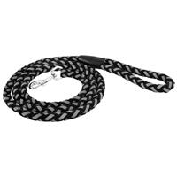 RUFFIN'IT 80132-1 Reflective Safety Leash, 6 ft L, 5/8 in W, Nylon Line, Black, L Breed