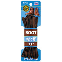 Shoe Gear 1N311-12 Boot Lace, Round, Black/Brown, 72 in L