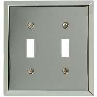 Amerelle 161TT Wallplate, 4-15/16 in L, 4-9/16 in W, 2 -Gang, Steel, Polished Chrome