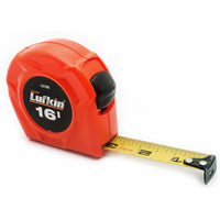 Crescent Lufkin L600N Series L616N Tape Measure, 16 ft L Blade, 3/4 in W Blade, Steel Blade, Plastic Case, Orange Case