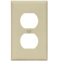 Eaton Wiring Devices BP5132V Wallplate, 4-1/2 in L, 2-3/4 in W, 1 -Gang, Nylon, Ivory, High-Gloss, Flush Mounting