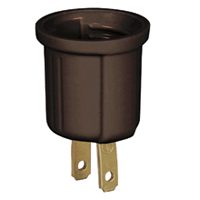 Eaton Wiring Devices BP738B Lamp Holder Adapter, 660 W, 1-Outlet, Thermoplastic, Brown