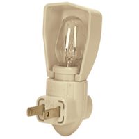 Eaton Wiring Devices BP850V Night Light, 15 A, 125 V, 4 W, Incandescent Lamp, Ivory Light, Plastic Fixture