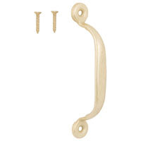 ProSource 20914SBB-PS Door Pull, 3/4 in W, 4-3/4 in D, 1-3/16 in H, Steel, Satin Brass