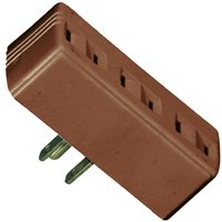 Eaton Wiring Devices 1747B-BOX Outlet Tap, 2 -Pole, 15 A, 125 V, 3 -Outlet, NEMA: NEMA 1-15R, Brown