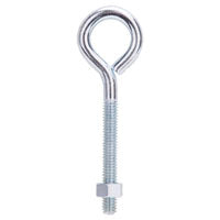 ProSource LR278 Eye Bolt, 8 mm Thread, Machine Thread, 2-1/4 in L Thread, 1-1/4 in Dia Eye, 209 lb Working Load, Steel