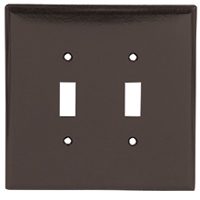 Eaton Wiring Devices 2149B-BOX Wallplate, 5-1/4 in L, 5.31 in W, 2 -Gang, Thermoset, Brown