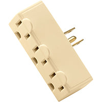 Eaton Wiring Devices BP1147V Outlet Adapter, 2 -Pole, 15 A, 125 V, 3 -Outlet, NEMA: NEMA 5-15R, Ivory