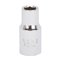 Vulcan MT6488936 Drive Socket, 6 mm Socket, 1/4 in Drive, 6-Point, Chrome Vanadium Steel, Chrome