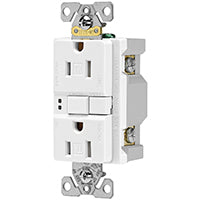 Eaton Wiring Devices TRSGF15W GFCI Duplex Receptacle, 2 -Pole, 15 A, 125 V, Back, Side Wiring, NEMA: 5-15R, White