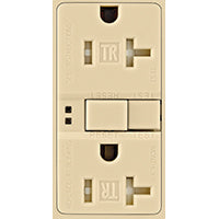 Eaton Wiring Devices TRSGF20V GFCI Duplex Receptacle, 2 -Pole, 20 A, 125 V, Back, Side Wiring, NEMA: 5-20R, Ivory