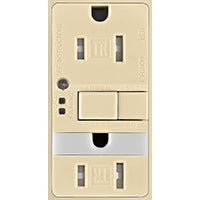 Eaton Wiring Devices TRSGFNL15V-K GFCI and Nightlight, 2 -Pole, 15 A, 125 V, Back, Side Wiring, NEMA: 5-15R, Ivory